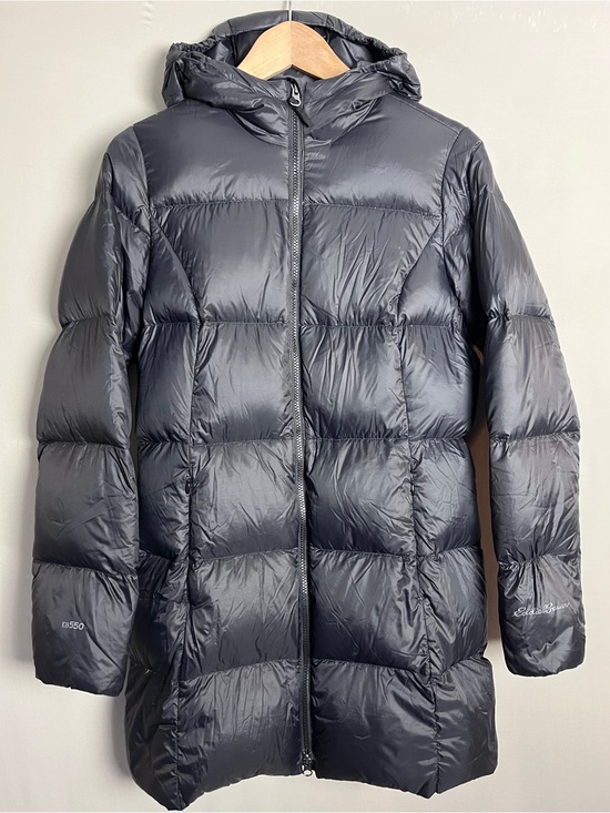 Eddie Bauer Jackets & Blazers - Eddie Bauer EB550 Down Parka Women's Small Black Hooded Long Puffer Coat Size S